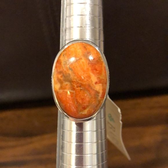 M Sterling Silver Spiny Oyster Cabochon Oval Ring Sz 10-3/4 NWT - Picture 5 of 9